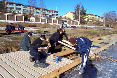 byggearbeid av brygge i srenden